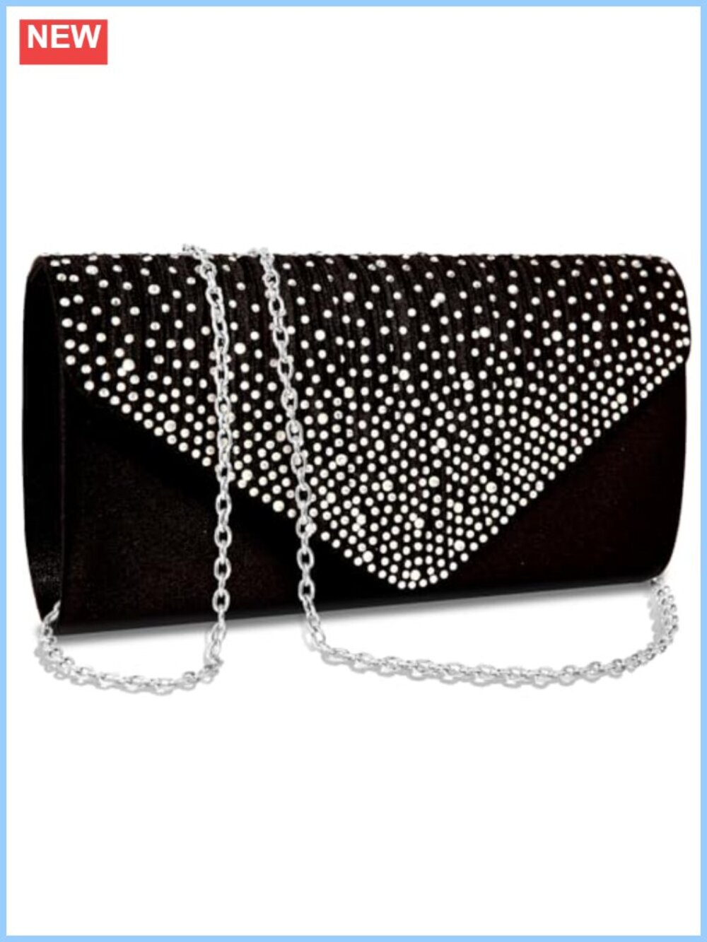 Rhinestone Clutch Evening Bag Satin Formal Wedding Party Purse